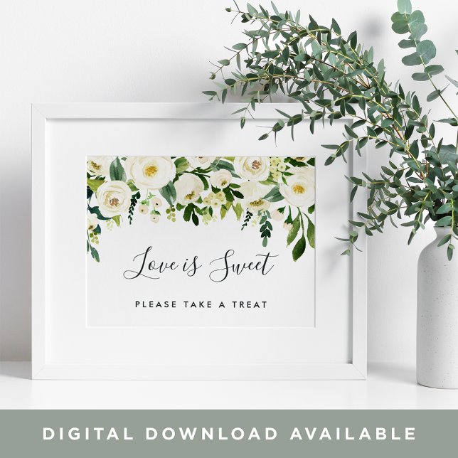 Alabaster Floral Wedding Dessert Bar Sign (Creator Uploaded)