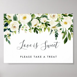 Sweet Table Signs Zazzle Alabaster Fl Wedding Dessert Bar Sign
