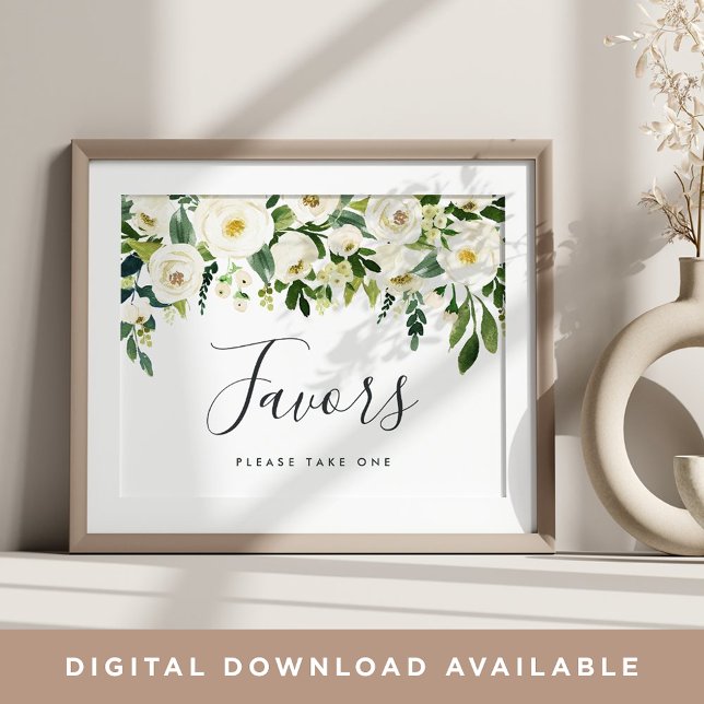 Alabaster Floral Wedding Favor Sign (Creator Uploaded)