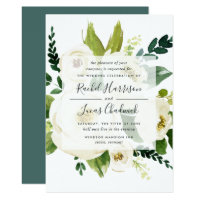 Alabaster Floral Wedding Invitation