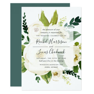 Alabaster Floral Wedding Invitation