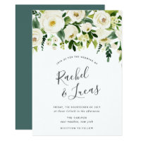 Alabaster Floral Wedding Invitation