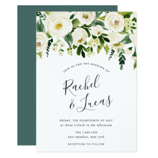 Alabaster Floral Wedding Invitation