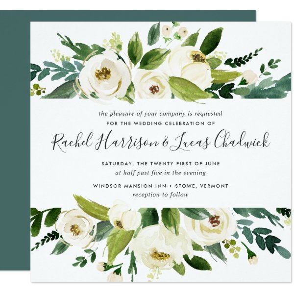 256320511635013530 Alabaster Floral Wedding Invitation | Square