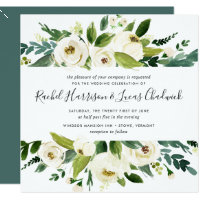 Alabaster Floral Wedding Invitation | Square