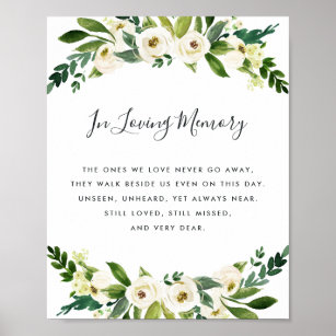 Alabaster Floral Wedding Memorial Sign