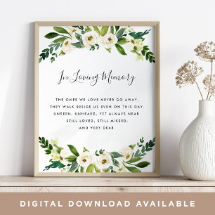 Alabaster Floral Wedding Memorial Sign