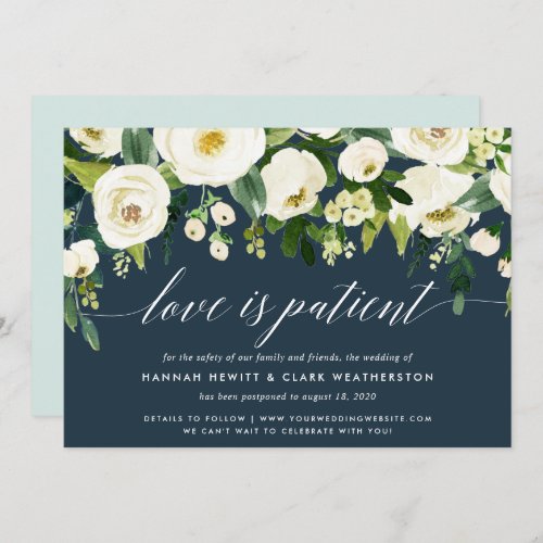 Alabaster Floral Wedding Postponement Announcement