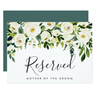 Alabaster Floral Wedding Reserved Sign Invitation