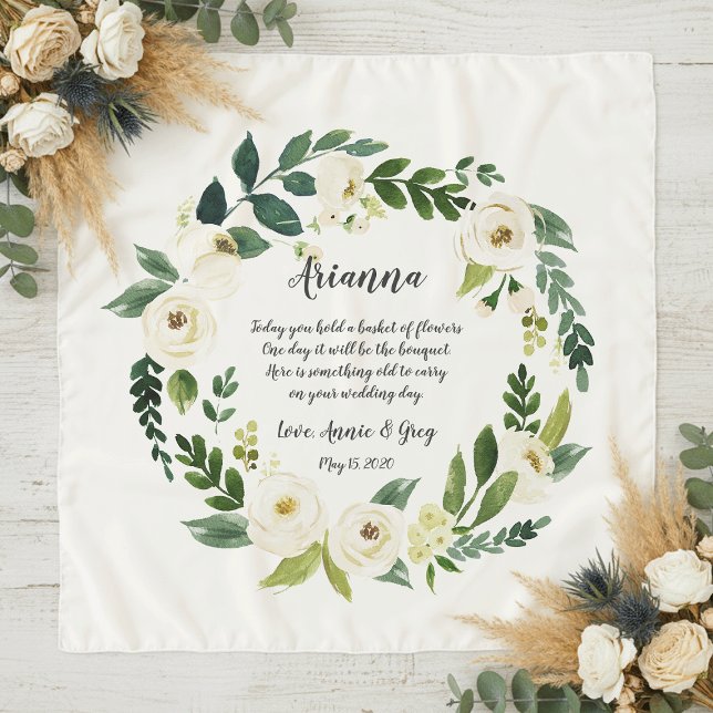 Alabaster Floral Wreath Flower Girl Poem Scarf (Creator Uploaded)