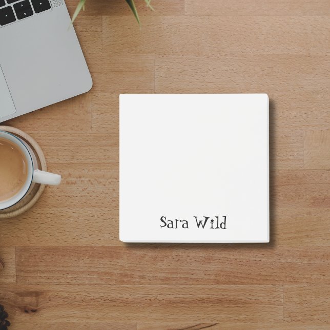 Alabaster Professional Minimalist Black Script Post-it Notes (Creator Uploaded)