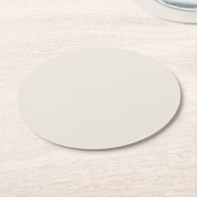 Alabaster Solid Color Customize It Round Paper Coaster (Angled)