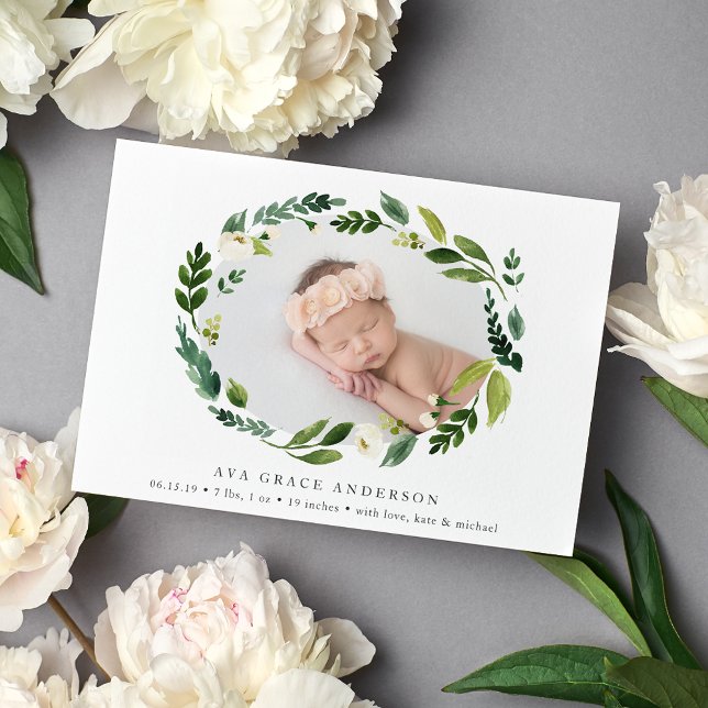 Alabaster Wreath Birth Announcement (Creator Uploaded)