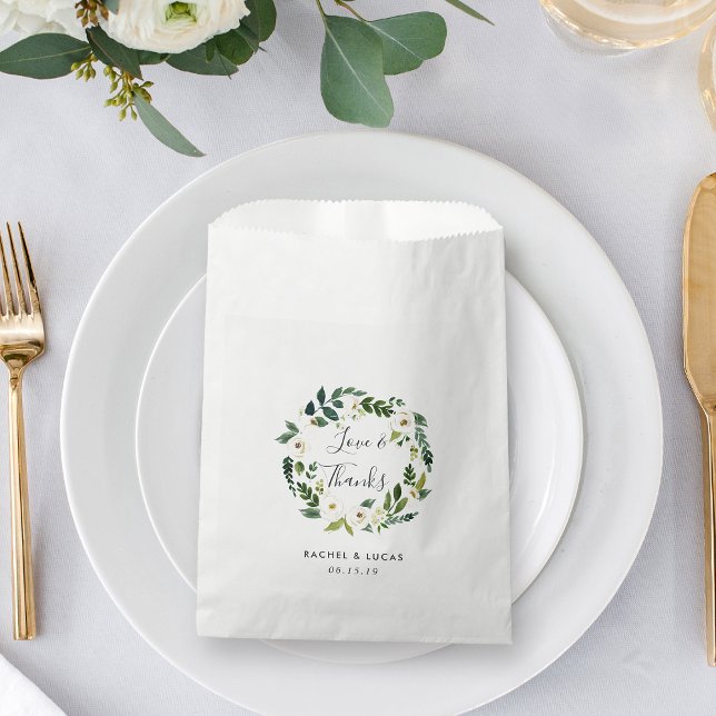 Alabaster Wreath Wedding Thank You Favor Bag (Creator Uploaded)