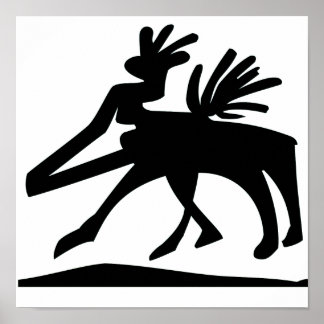 ALACERO | Ancient Petroglyph Stag Spirit Art Poster