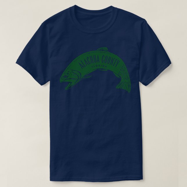 Alachua County Florida Fish Green T-Shirt (Design Front)