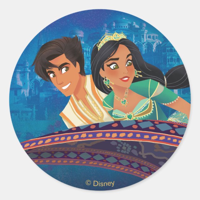 Aladdin | A Whole New World Classic Round Sticker (Front)