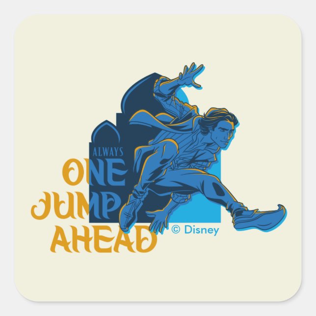 Aladdin | Always One Jump Ahead Square Sticker (Front)