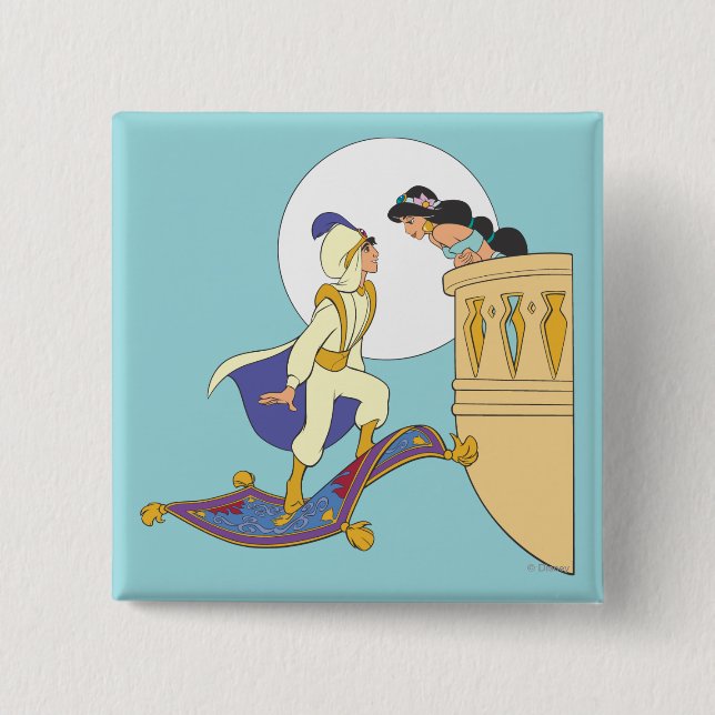 Aladdin and Jasmine Button (Front)
