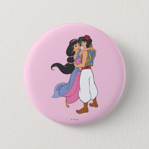 Aladdin and Jasmine Hugging 1 Pinback Button