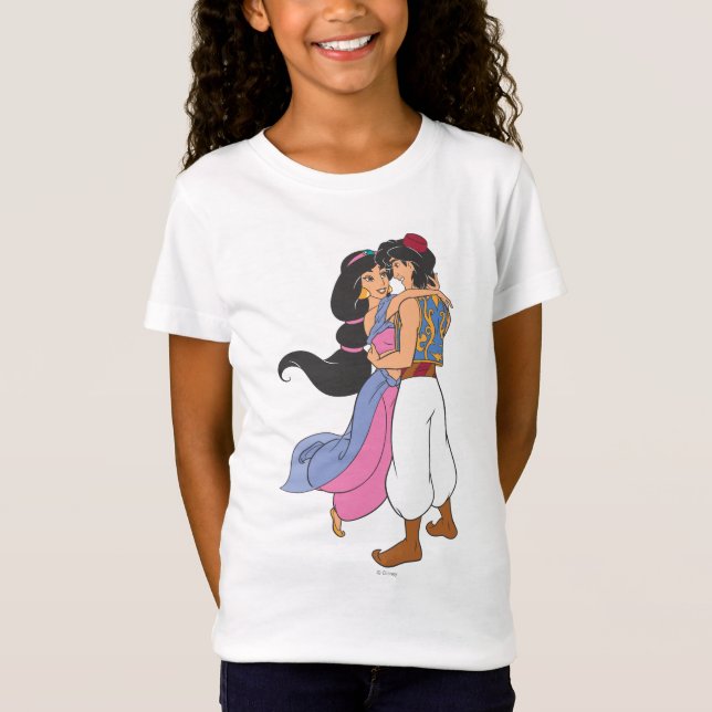 Aladdin and Jasmine Hugging 1 T-Shirt (Front)