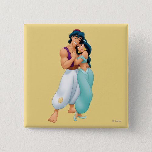 Aladdin and Jasmine Hugging 2 Pinback Button