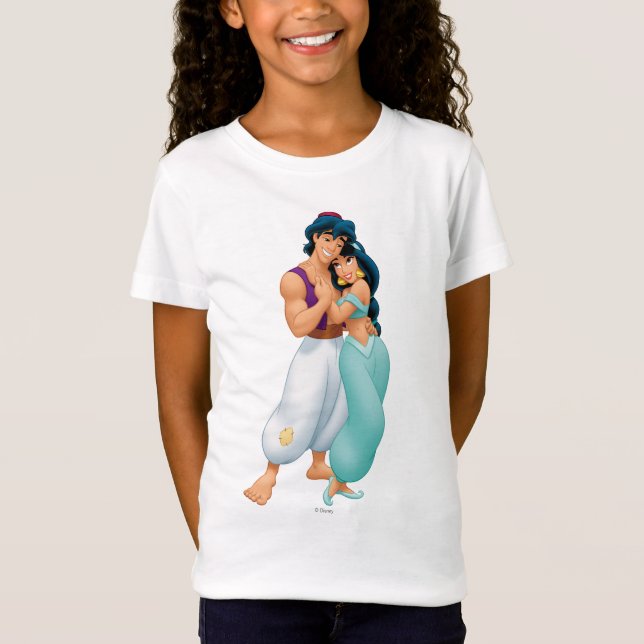 Aladdin and Jasmine Hugging 2 T-Shirt (Front)