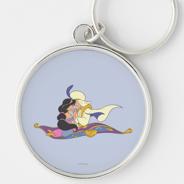 Aladdin and Jasmine on Magic Carpet Keychain (Front)