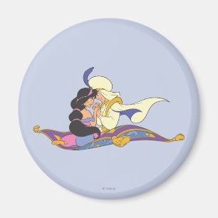 Aladdin and Jasmine on Magic Carpet Magnet