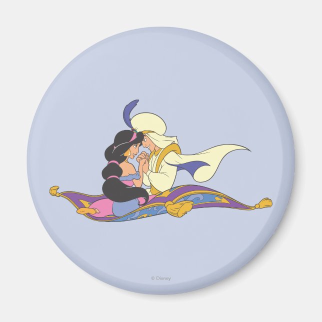 Aladdin and Jasmine on Magic Carpet Magnet (Front)