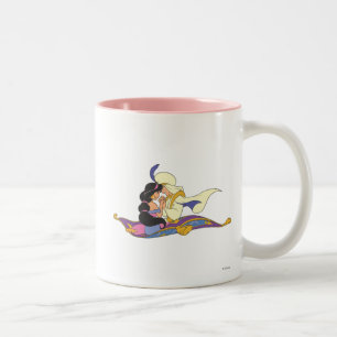 Aladdin and Jasmine on Magic Carpet Two-Tone Coffee Mug