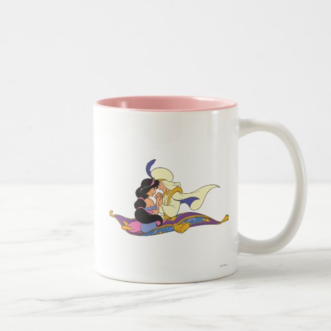 Aladdin and Jasmine on Magic Carpet Two-Tone Coffee Mug (Right)