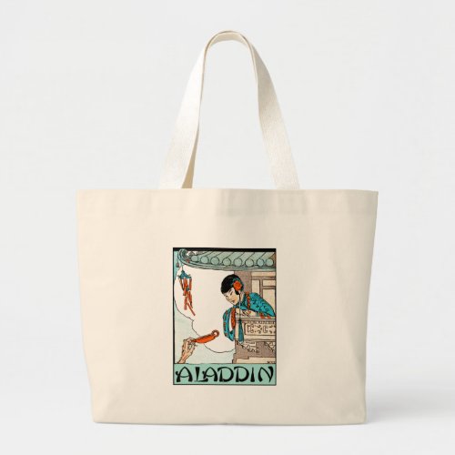Aladdin Chinese Vintage Magic Lantern  Large Tote Bag