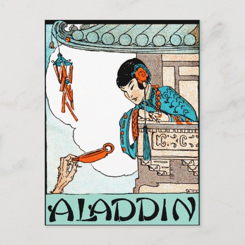 Aladdin Chinese Vintage Magic Lantern  Postcard