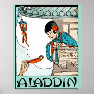 Aladdin Chinese Vintage Magic Lantern Poster