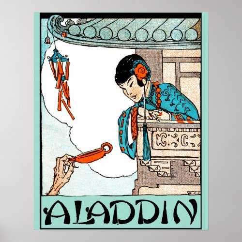 Aladdin Chinese Vintage Magic Lantern  Poster