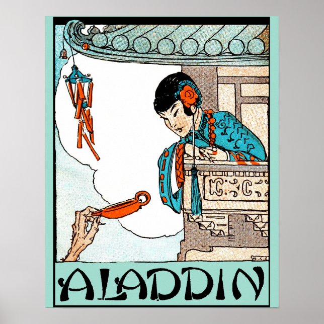 Aladdin Chinese Vintage Magic Lantern  Poster (Front)