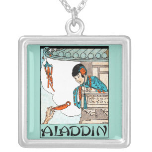 Aladdin Chinese Vintage Magic Lantern Silver Plated Necklace