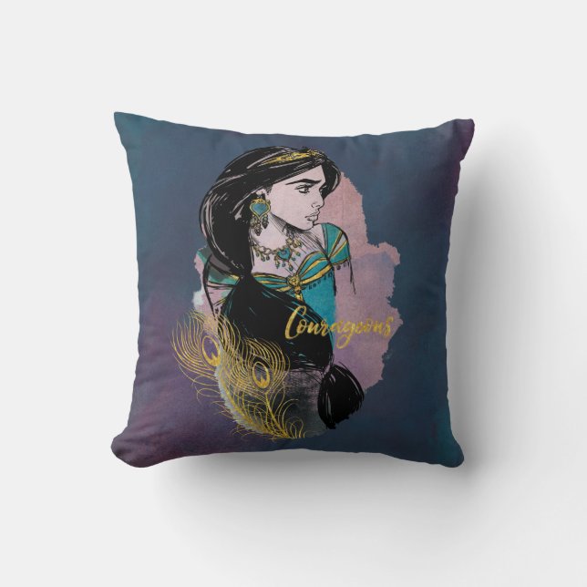 Aladdin | Courageous Jasmine Throw Pillow (Front)