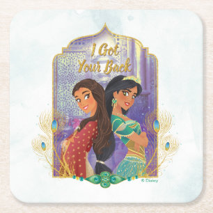 Aladdin Dalia And Jasmine Square Paper Coaster