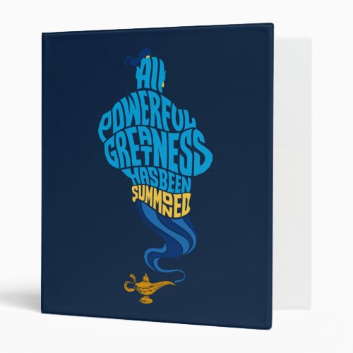 Aladdin  Genie _ All Powerful Greatness 3 Ring Binder