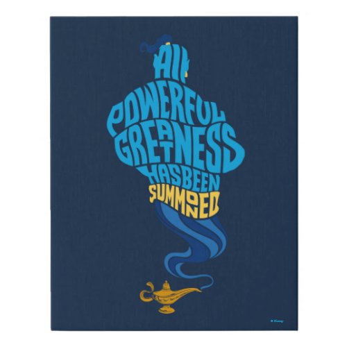 Aladdin  Genie _ All Powerful Greatness Faux Canvas Print