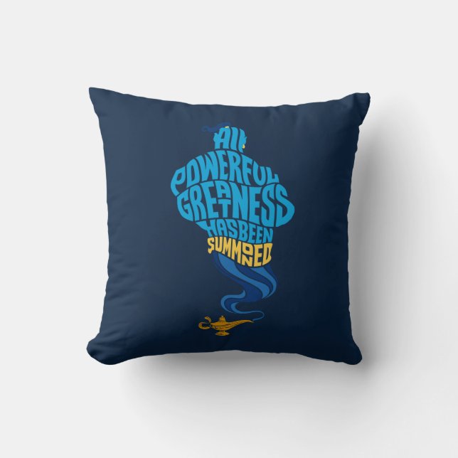Aladdin | Genie - All Powerful Greatness Throw Pillow (Front)