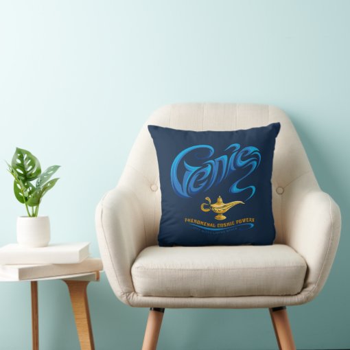 Aladdin | Genie… Itty-Bitty Living Space Throw Pillow | Zazzle
