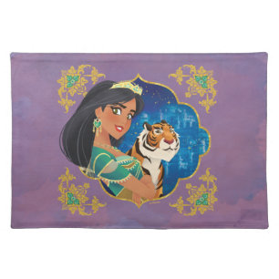 Aladdin Jasmine And Raja Jewelled Graphic Cloth Placemat