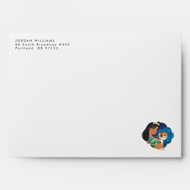 Aladdin | Jasmine And Raja Jewelled Graphic Envelope (Front)
