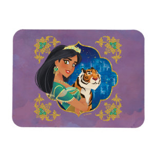 Aladdin   Jasmine And Raja Jewelled Graphic Magnet