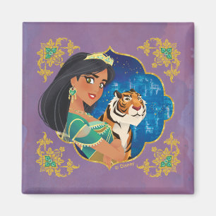Aladdin Jasmine And Raja Jewelled Graphic Magnet