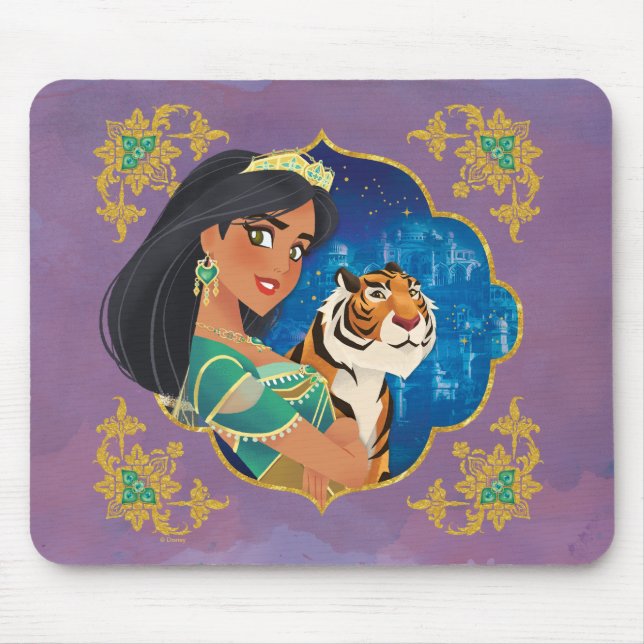 Aladdin | Jasmine And Raja Jewelled Graphic Mouse Pad (Front)