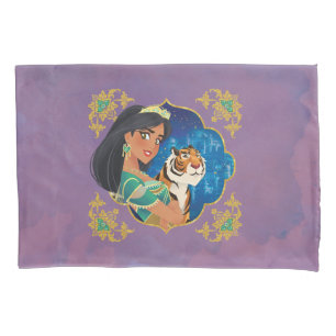 Aladdin   Jasmine And Raja Jewelled Graphic Pillow Case